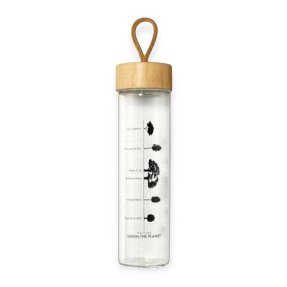 Origins 16oz Green Glass Water Bottle Eco Design - Picture 2 of 2